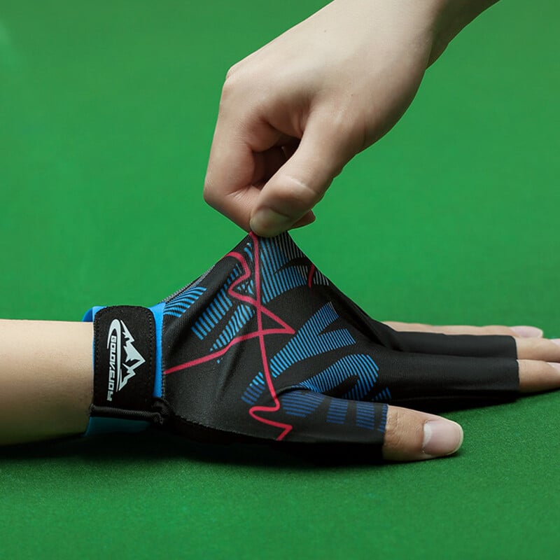 Biljarda cimdi 3 pirkstu snūkera cimdi Elastīgi snūkera cimdi baseina cimdi Regulējami biljarda treniņu cimdi vīriešiem Sieviešu kreisā roka