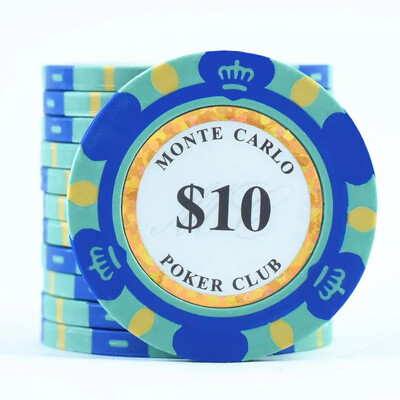 Monte Dollar Carlo Monētas 10 gab Golden Clay Poker Chips Kazino Monētas 14gram Māla Monētas Pokera žetoni Izklaide