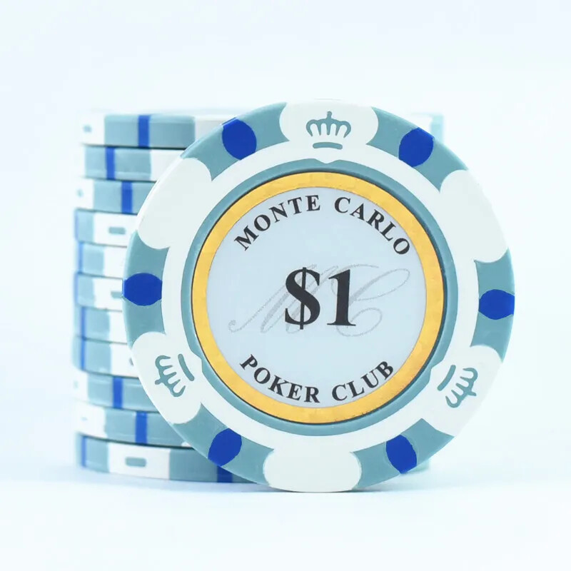 Monte Dollar Carlo Monētas 10 gab Golden Clay Poker Chips Kazino Monētas 14gram Māla Monētas Pokera žetoni Izklaide