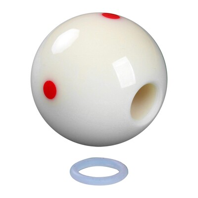 Biliardo kamuoliukas su skylute.