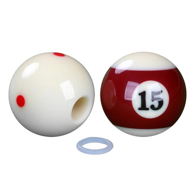 Biliardo kamuoliukas su skylute.