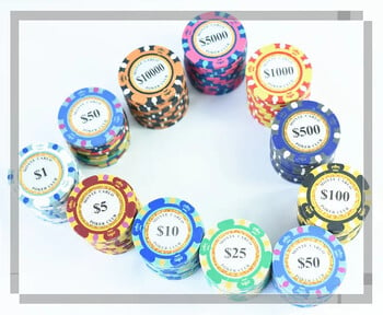 Κέρματα Μόντε Δολάριο Κάρλο 10 τμχ Golden Clay Poker Chips Κέρματα Καζίνο 14 γραμμαρίων Clay Coin Chips Πόκερ Διασκέδαση