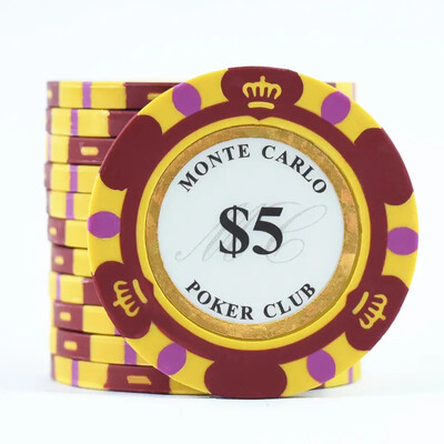 Monte Dollar Carlo Monētas 10 gab Golden Clay Poker Chips Kazino Monētas 14gram Māla Monētas Pokera žetoni Izklaide