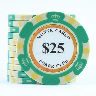 Monte Dollar Carlo Monētas 10 gab Golden Clay Poker Chips Kazino Monētas 14gram Māla Monētas Pokera žetoni Izklaide