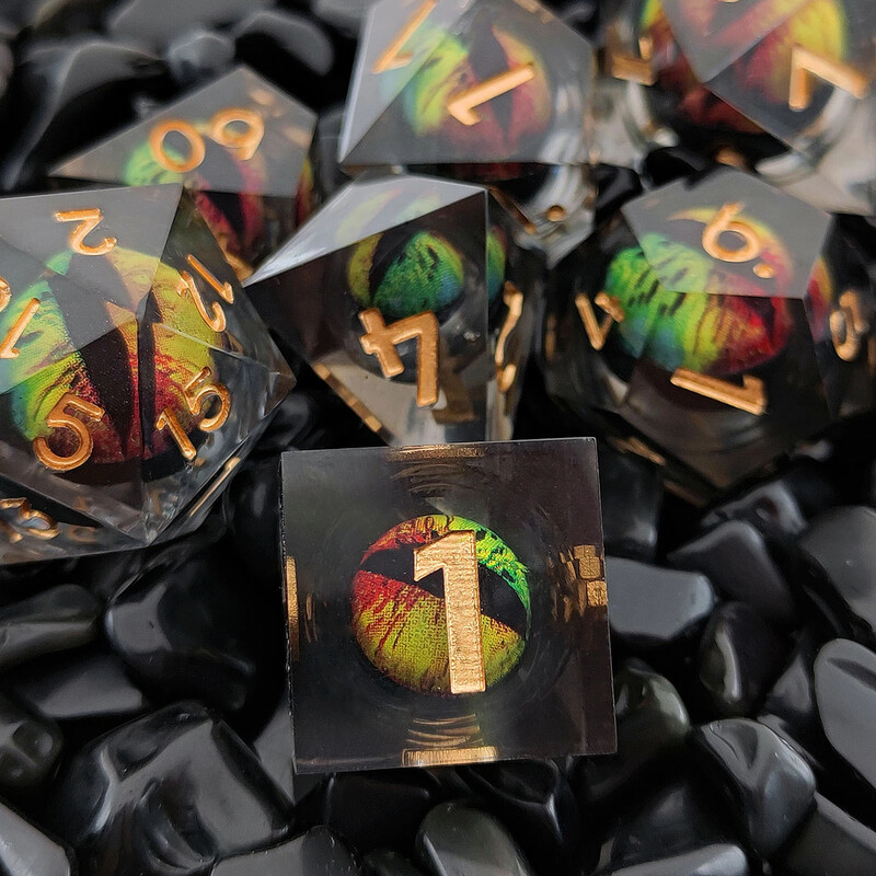 Set de zaruri Dargons Eye cu miezuri lichide mobile Accesorii pentru jocuri de masă pentru jocuri de masă MTG