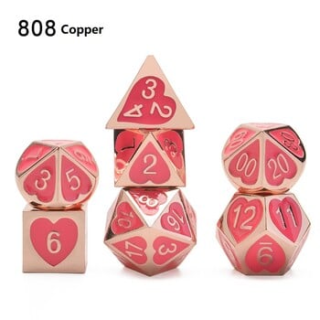 Ново пристигане 7 бр./компл. dnd комплект зарове dados rpg dobbelstenen dados rol polyhedral dices metal dice d4 - d20