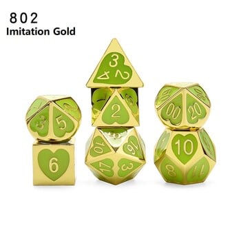 Ново пристигане 7 бр./компл. dnd комплект зарове dados rpg dobbelstenen dados rol polyhedral dices metal dice d4 - d20