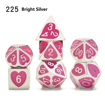 Ново пристигане 7 бр./компл. dnd комплект зарове dados rpg dobbelstenen dados rol polyhedral dices metal dice d4 - d20