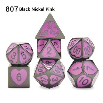 Ново пристигане 7 бр./компл. dnd комплект зарове dados rpg dobbelstenen dados rol polyhedral dices metal dice d4 - d20