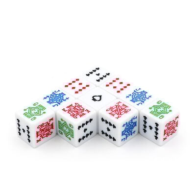 10 kom/pak. Rezbarene kocke 16 mm kvadratnog kuta Bijele #16 Visokokvalitetne butik kocke za poker