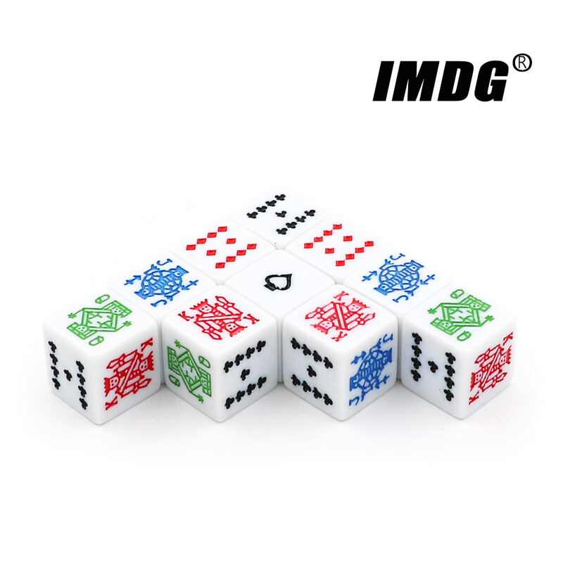 10 kom/pak. Rezbarene kocke 16 mm kvadratnog kuta Bijele #16 Visokokvalitetne butik kocke za poker