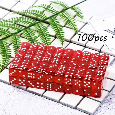 100 buc/pachet zaruri acrilice culori 14 mm colț rotund transparent bară de înaltă calitate zaruri joc ktv