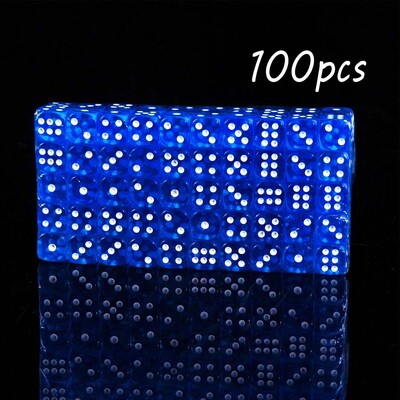 100 buc/pachet zaruri acrilice culori 14 mm colț rotund transparent bară de înaltă calitate zaruri joc ktv