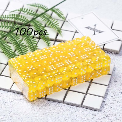 100 buc/pachet zaruri acrilice culori 14 mm colț rotund transparent bară de înaltă calitate zaruri joc ktv