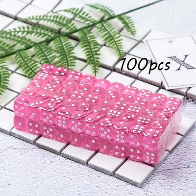 100 buc/pachet zaruri acrilice culori 14 mm colț rotund transparent bară de înaltă calitate zaruri joc ktv