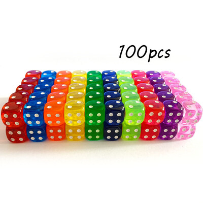 100 buc/pachet zaruri acrilice culori 14 mm colț rotund transparent bară de înaltă calitate zaruri joc ktv