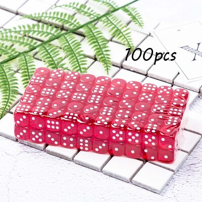 100 buc/pachet zaruri acrilice culori 14 mm colț rotund transparent bară de înaltă calitate zaruri joc ktv