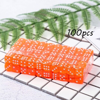 100 buc/pachet zaruri acrilice culori 14 mm colț rotund transparent bară de înaltă calitate zaruri joc ktv