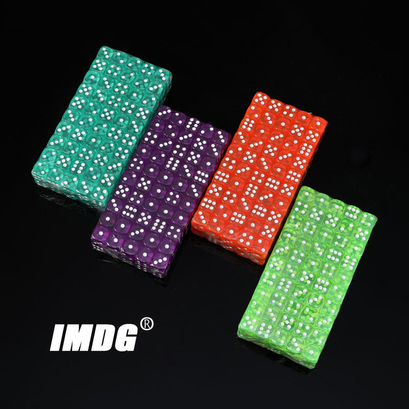 100 buc/pachet zaruri acrilice culori 14 mm colț rotund transparent bară de înaltă calitate zaruri joc ktv