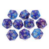 Zaruri D20 cu 20 de fețe Zaruri duble culori pentru jocul RPG pentru jocuri de masă și predarea matematicii, pachet de 10