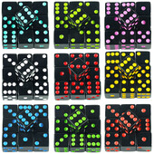 Juodi 16 mm akriliniai kauliukų kauliukai – D6 kauliukai stalo žaidimams, pramogoms ir mokymui – 10 vnt.