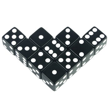 Μαύροι 16mm Acrylic Pips Dice Cubes - D6 Dice για επιτραπέζια παιχνίδια, διασκέδαση και διδασκαλία - 10 τμχ