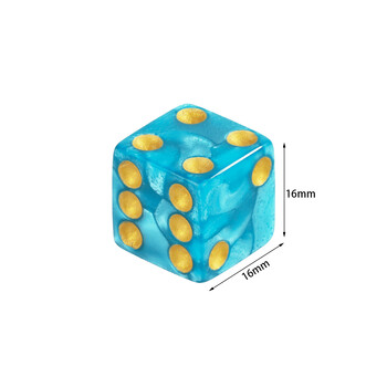 Marble D6 Game Dice 10PCs Square Corner 16mm Μαθηματικά Διασκέδαση Ακρυλικό Εργαλείο Τζόγου Ζάρια