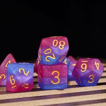 Cusdie 7Pcs Pride Flag Dice DND Trans-Pride D&D Dice Multicolor D4-D20 Polyhedral Dice set for Role Playing Game Επιτραπέζια παιχνίδια