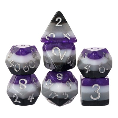 Cusdie 7Gb Pride Flag Dice DND Trans-Pride D&D Dice Multicolor D4-D20 Daudzskaldņu kauliņu komplekts lomu spēlēm galda spēlēm