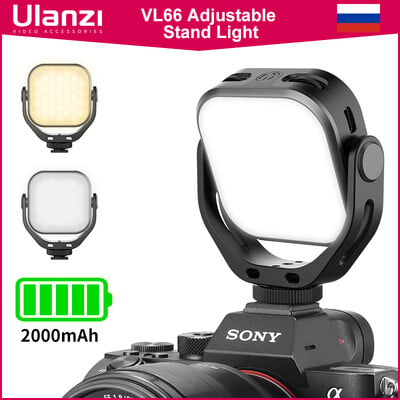 Ulanzi Vijim VL66 podesivo LED video svjetlo s nosačem za montažu rotacije od 360, punjivo DSLR SLR mobilno prijenosno svjetlo za punjenje