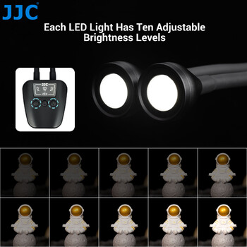 JJC LED Macro Arm Light με 10 Επίπεδα Ρυθμιζόμενης Φωτεινότητας Φωτισμός Macro Φωτογραφίας για Canon Nikon Sony Olympus Fujifilm DSLR