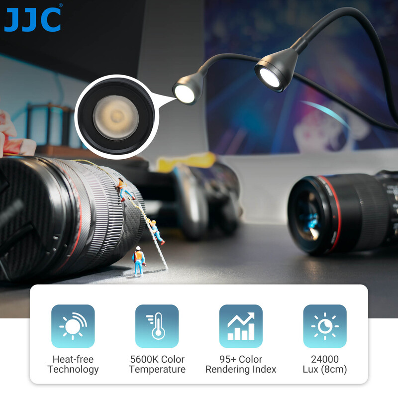 JJC LED makro svjetiljka s 10 razina podesive svjetline za makro fotografiju za Canon Nikon Sony Olympus Fujifilm DSLR