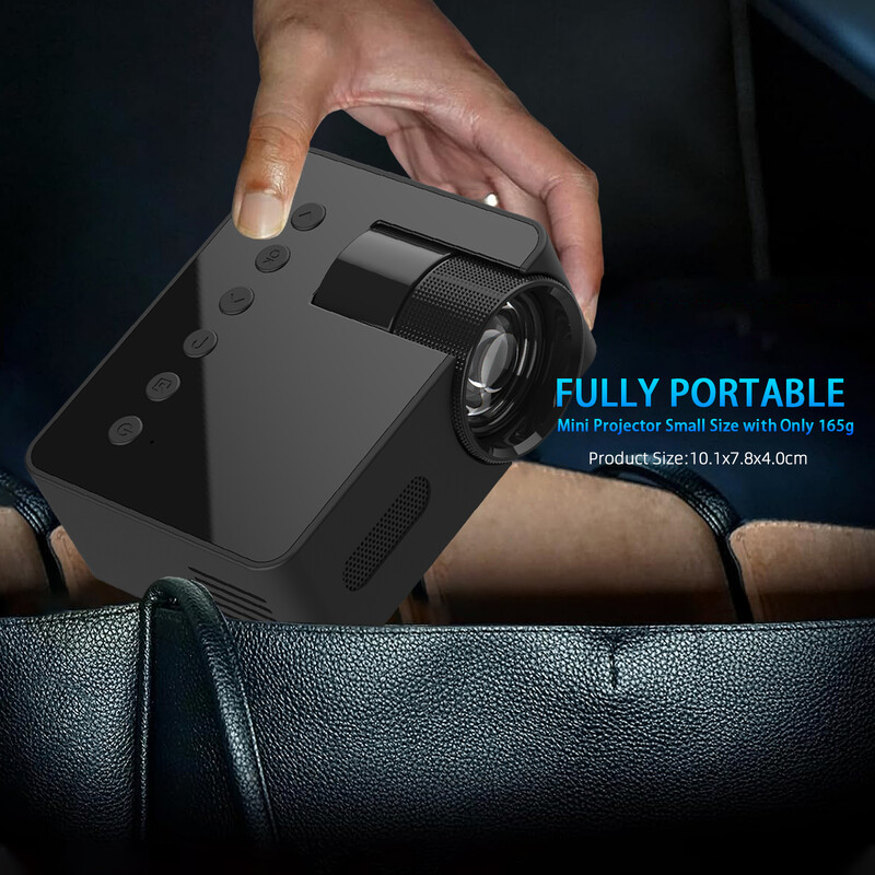 YT100 mini projektors mobilais video Wifi vieds pārnēsājams mājas kinozāles bezvadu daudzekrāni iPhone Android Cinema Kids dāvana
