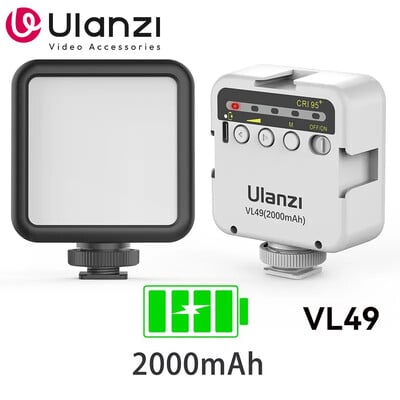 Ulanzi VL49 6W Mini Vlog LED Lumină de umplere Albă 2000mAh 5500K Iluminare Zoom Iluminare fotografică Iluminare video Telefon Selfie Lămpi de umplere