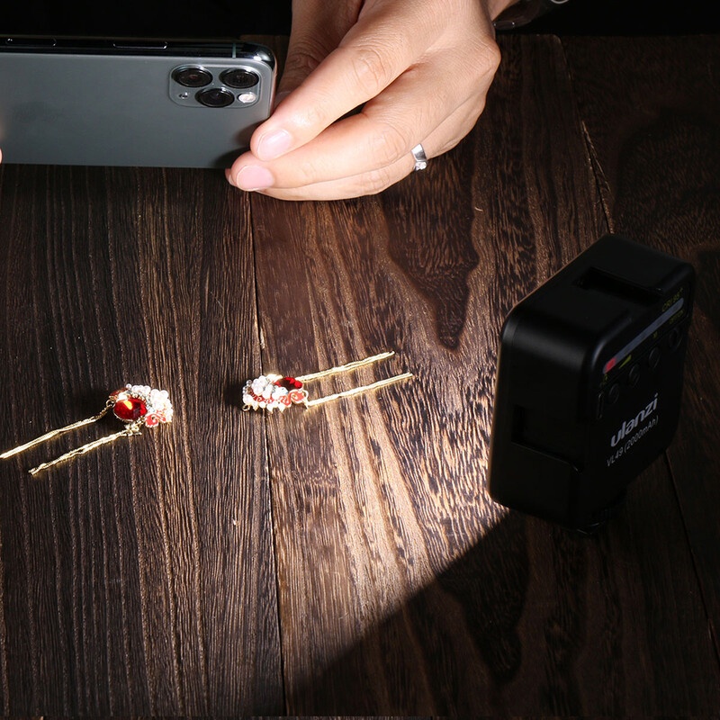 Ulanzi VL49 6W Mini Vlog LED täitevalgusti valge 2000mAh 5500K zoom valgustus fotovalgustus videotelefoni selfie täitelambid