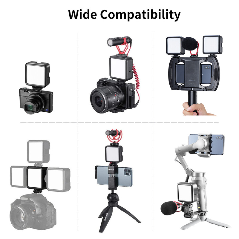 Ulanzi VL49 6W Mini Vlog LED täitevalgusti valge 2000mAh 5500K zoom valgustus fotovalgustus videotelefoni selfie täitelambid