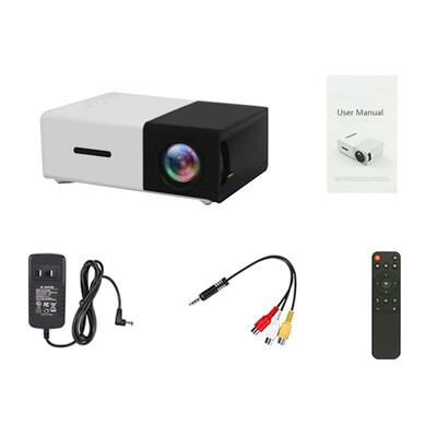 YG300 LED mini projektors 480x272 pikseļi Atbalsta 1080P HDMI saderīgu USB audio portatīvo mājas multivides video atskaņotāju mājas kinozāle