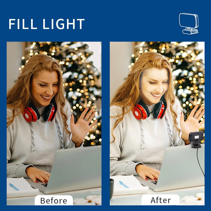 Mini Video Lumină Conferință Kit Streaming Live Cameră Web Vlog Fotografie Lampă de umplere Selfie Cameră portabilă reglabilă LED Luz