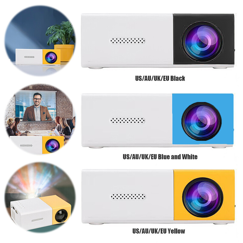 HD 1080P mini LED projektorius 400 liumenų namų medijos grotuvas 320x240 nešiojamas LED mikroprojektorius su nuotolinio valdymo pulteliu