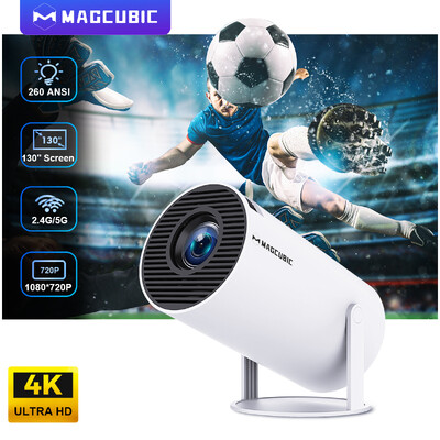 Проектор Magcubic Android 11 4K 1280*720P HY300 Dual Wifi 260ANSI 180° гъвкав BT5.0 Cinema Outdoor Portable Projetor HY300 Pro