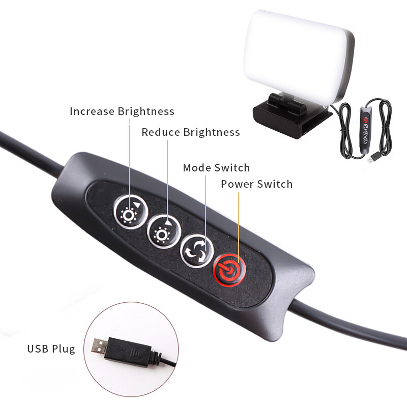 Videokonferencija 6500K prijenosna LED video svjetlosna kocka Prijenosno računalo Web kamera Svjetlo Zoom Rasvjeta za poziv Isječak za prijenos uživo