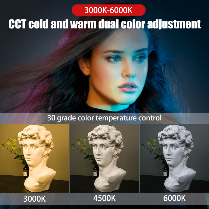 LUXCEO Q508A Baghetă de lumină video LED RGB de mână 3000K-6000K CRI 95+ Studio de fotografie Stick de lumină rece pentru Youtube Vlog