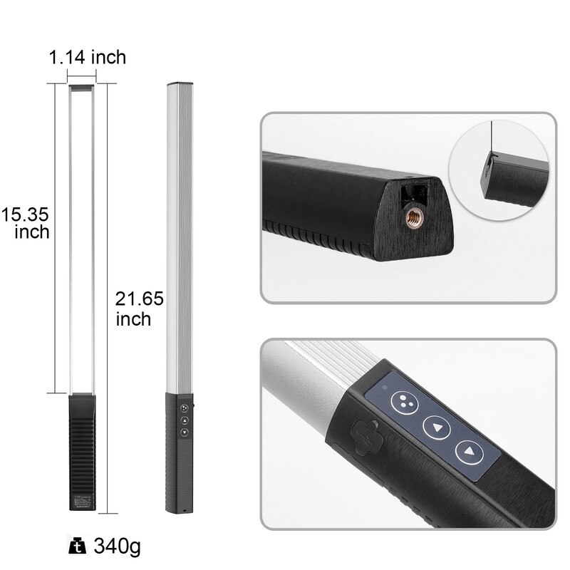 LUXCEO Q508A Baghetă de lumină video LED RGB de mână 3000K-6000K CRI 95+ Studio de fotografie Stick de lumină rece pentru Youtube Vlog