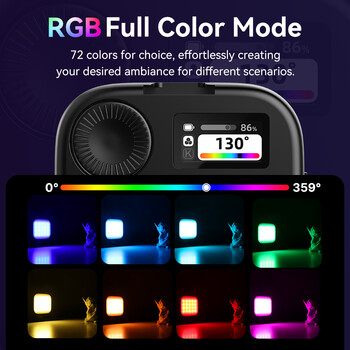 Ulanzi U60 RGB Video Light 2500mAh Pockect Fill Light 2500K-9000K for Camera Phone Tripod for Photography Video Livestreaming