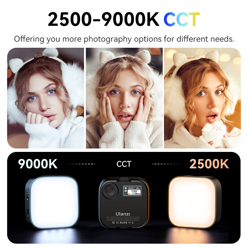 Ulanzi U60 RGB видео светлина 2500 mAh Pocket Fill Light 2500K-9000K за камера, телефон, статив за фотография, видео на живо