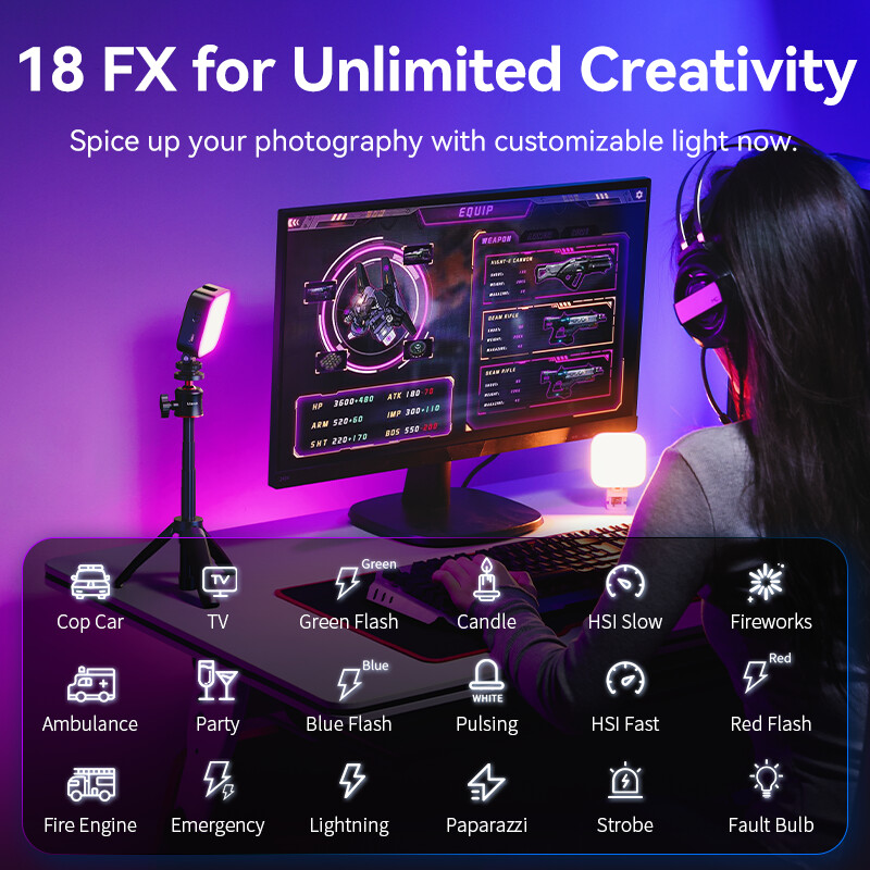 Ulanzi U60 RGB видео светлина 2500 mAh Pocket Fill Light 2500K-9000K за камера, телефон, статив за фотография, видео на живо