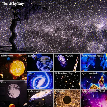 Νέο Star Projector Galaxy Light 13 in 1 Planetarium 360° Περιστρεφόμενο φωτιστικό νύχτας Aurora για παιδικό δώρο για ενήλικες υπνοδωματίου Starry Sky