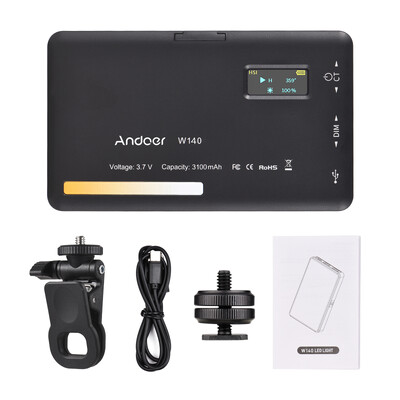 Andoer W140 džepno LED video svjetlo Svjetlo za punjenje kamere 2500-6500K s mogućnošću prigušivanja za online sastanke Video konferencije Streaming uživo Vlog
