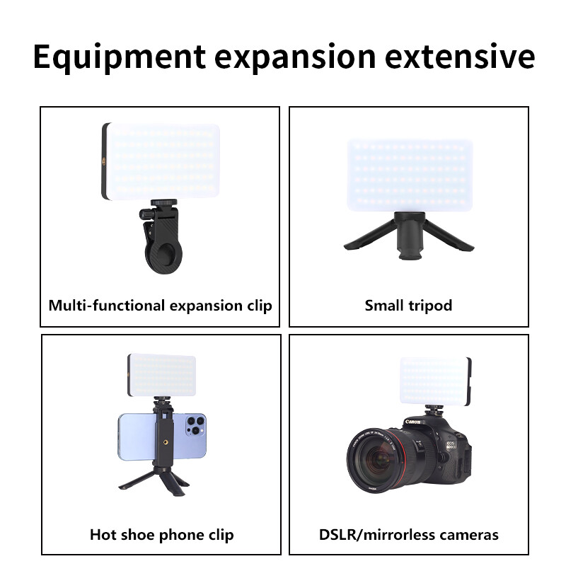 Kvaliteetne LED-selfievalgusti, 2000 mAh laetav aku, CRI 85+, C-tüüpi kaasaskantav valgusti telefoni/tahvelarvuti/sülearvuti jaoks