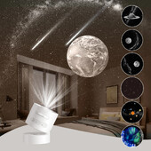 Galaxy projektor 360° Pööratav planetaariumi täheprojektor Realistlik tähistaevas öövalgus päikesesüsteemi kuu lastele magamistuba